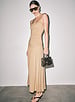 Maya Shirred Bodice Maxi Slip Dress | Sand