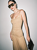Maya Shirred Bodice Maxi Slip Dress | Sand