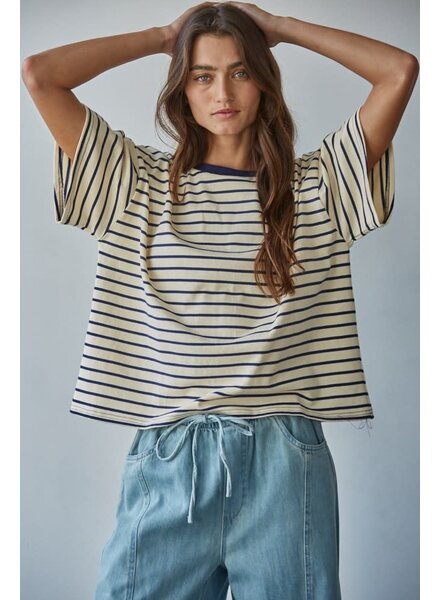 Landon Striped Tee | Natural