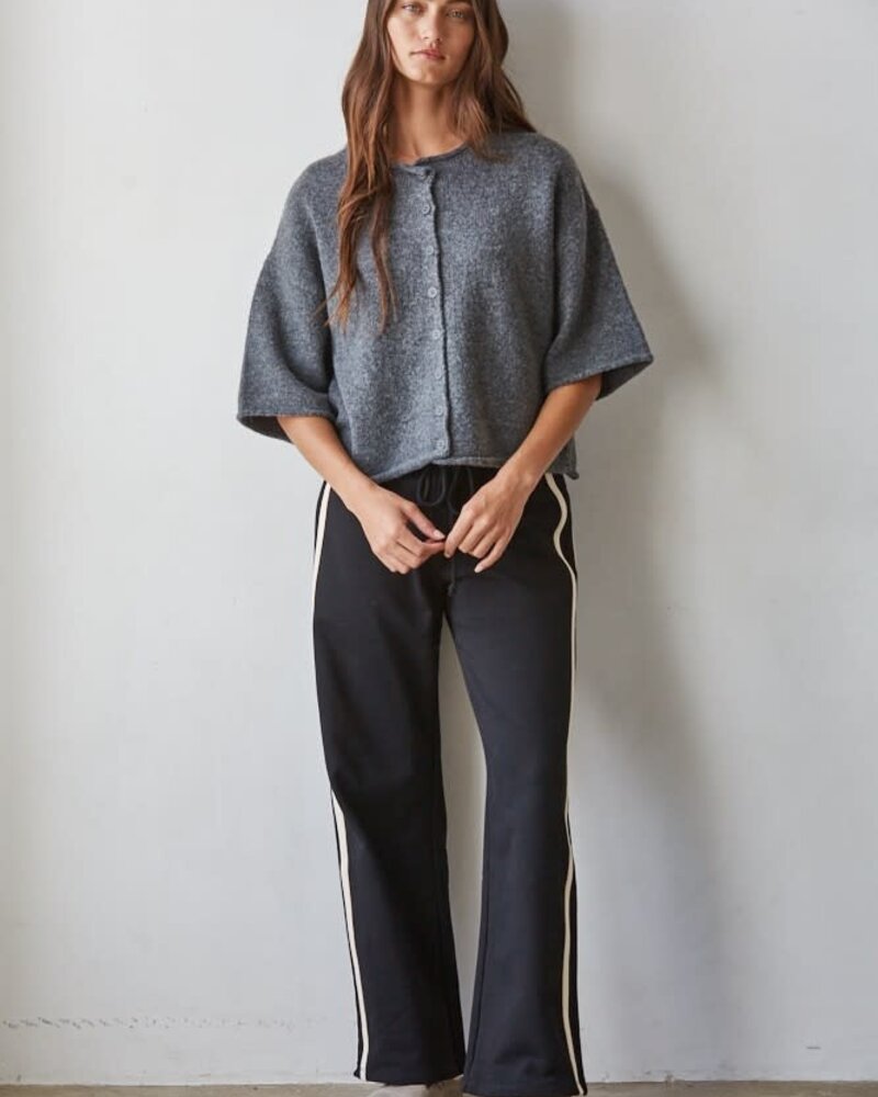 Tobi Knit Cardigan Top | Charcoal