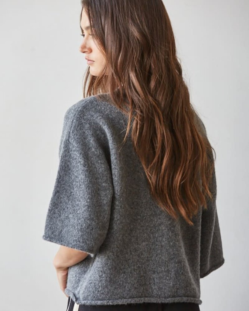 Tobi Knit Cardigan Top | Charcoal