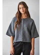 Tobi Knit Cardigan Top | Charcoal