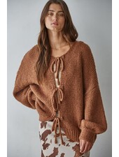 Sadie Tie Front Cardigan | Brown