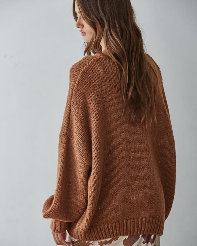 Sadie Tie Front Cardigan | Brown