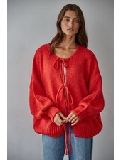 Sadie Tie Front Cardigan | Red