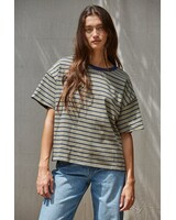 Landon Striped Tee | Olive