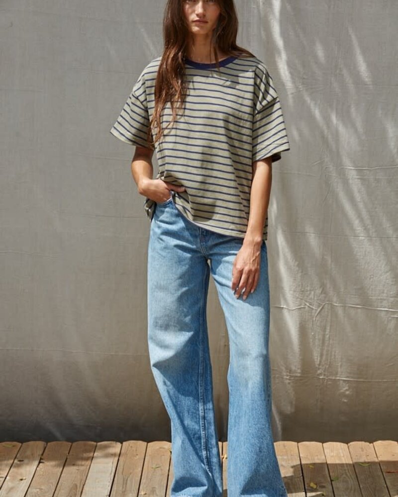 Landon Striped Tee | Olive