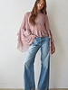 Baroque Flared Cuff Crop Top | Mauve