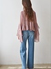 Baroque Flared Cuff Crop Top | Mauve
