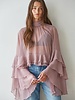 Baroque Flared Cuff Crop Top | Mauve