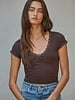 Love Lace Trim Top | Brown