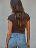 Love Lace Trim Top | Brown