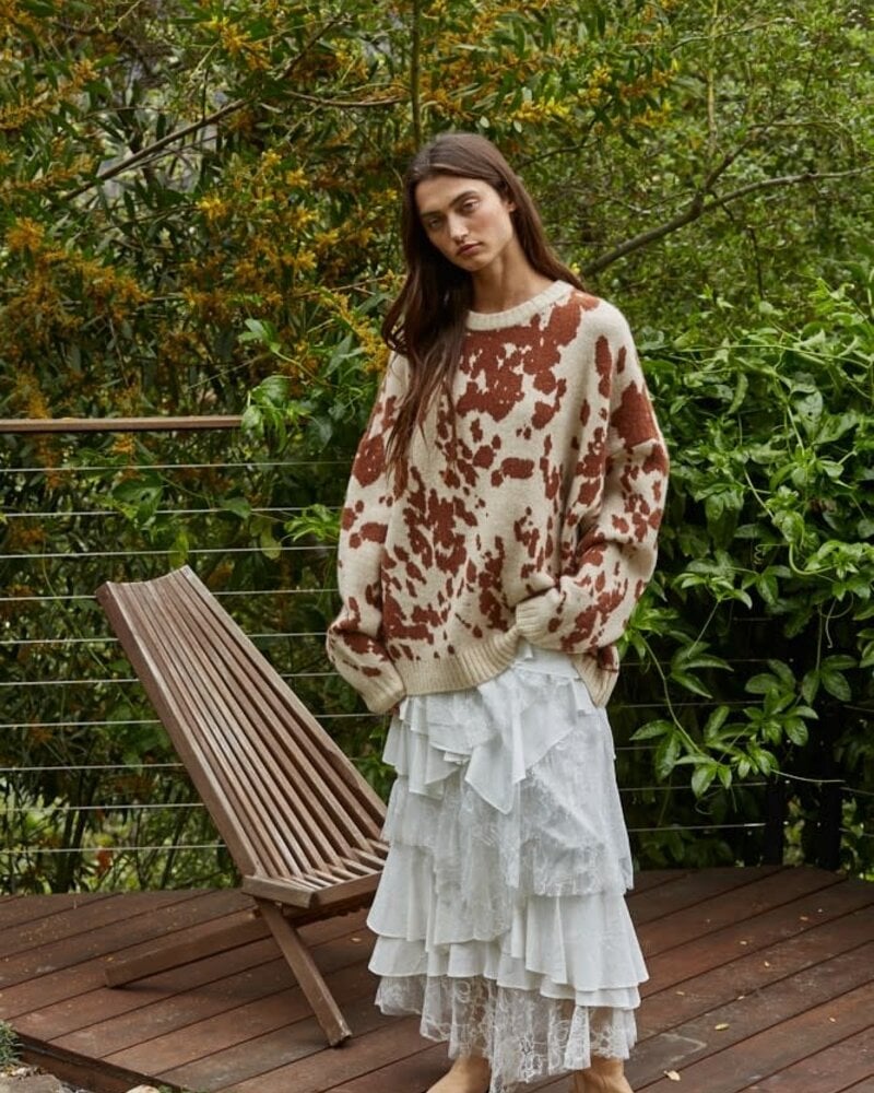 Chic Cow Print Sweater