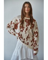 Chic Cow Print Sweater