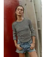 Free People Easy Does It Striped Tee | Black