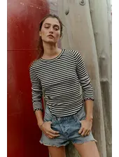 Free People Easy Does It Striped Tee | Black