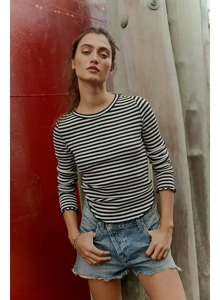 Free People Easy Does It Striped Tee | Black