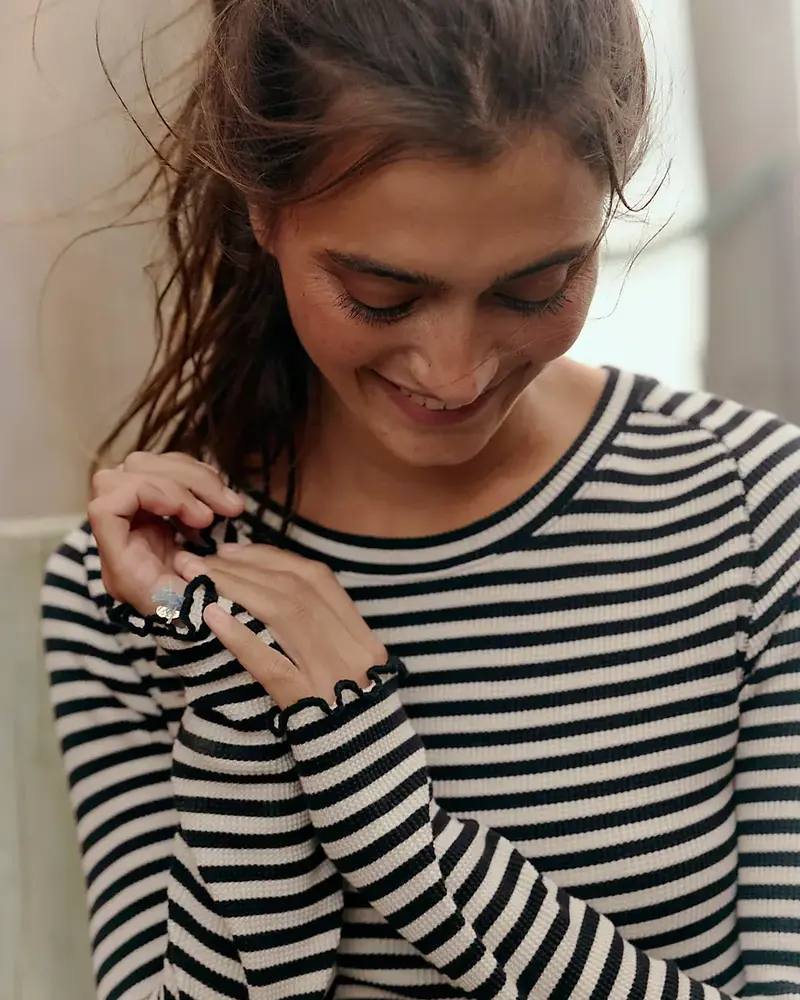 Free People Easy Does It Striped Tee | Black