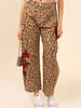 Rose Embroidered Leopard Barrel Jeans