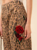 Rose Embroidered Leopard Barrel Jeans