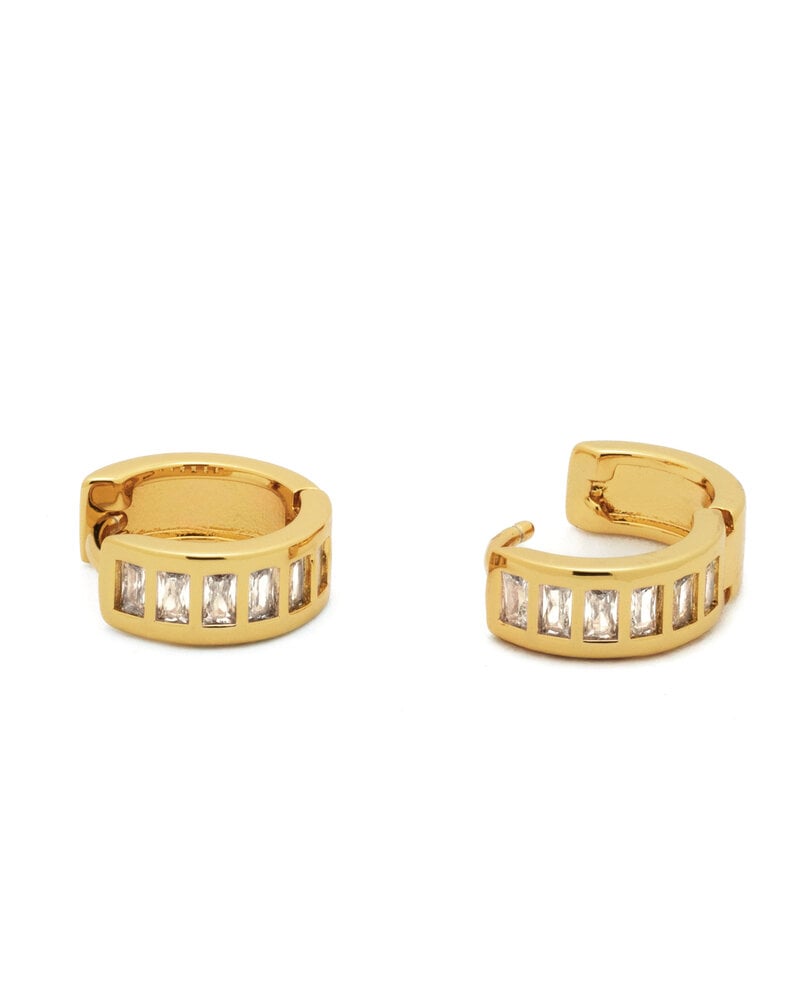 Brenda Grands Baguette Huggie Earrings | 18K Gold