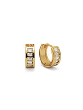 Brenda Grands Baguette Huggie Earrings | 18K Gold
