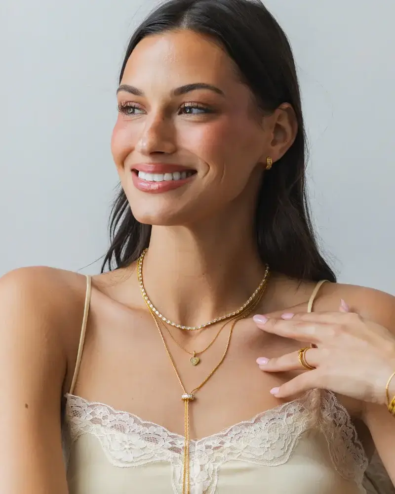 Brenda Grands Baguette Lariat Necklace | 18K Gold