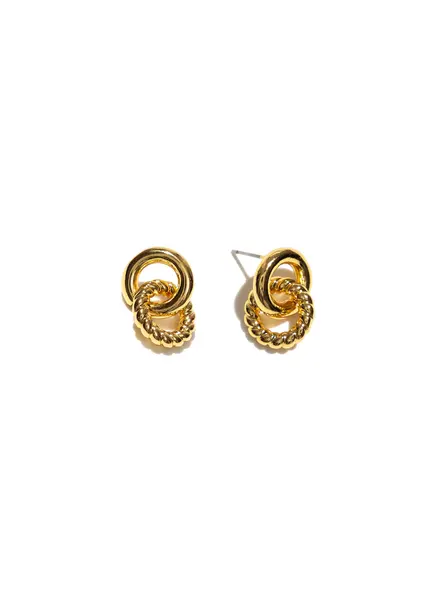 Brenda Grands Smooth and Twist Studs | 18K Gold