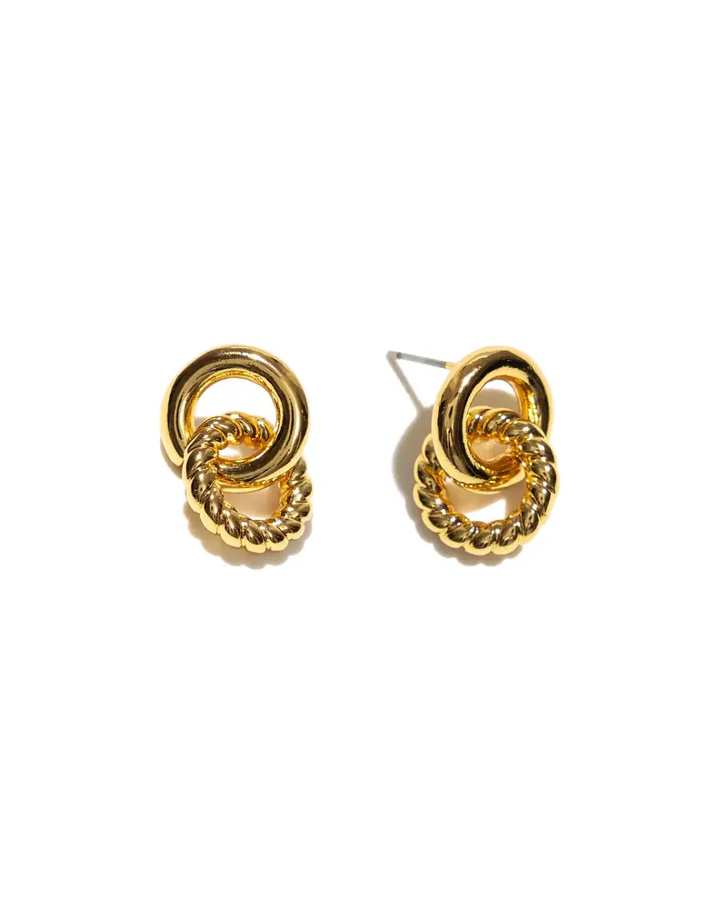 Brenda Grands Smooth and Twist Studs | 18K Gold