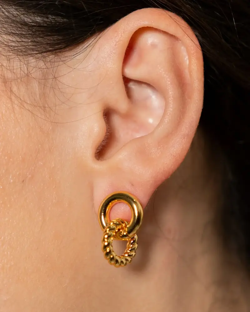 Brenda Grands Smooth and Twist Studs | 18K Gold