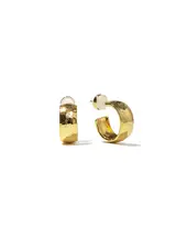Brenda Grands Mini Hammered Hoops | 24K Gold