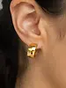 Brenda Grands Mini Hammered Hoops | 24K Gold