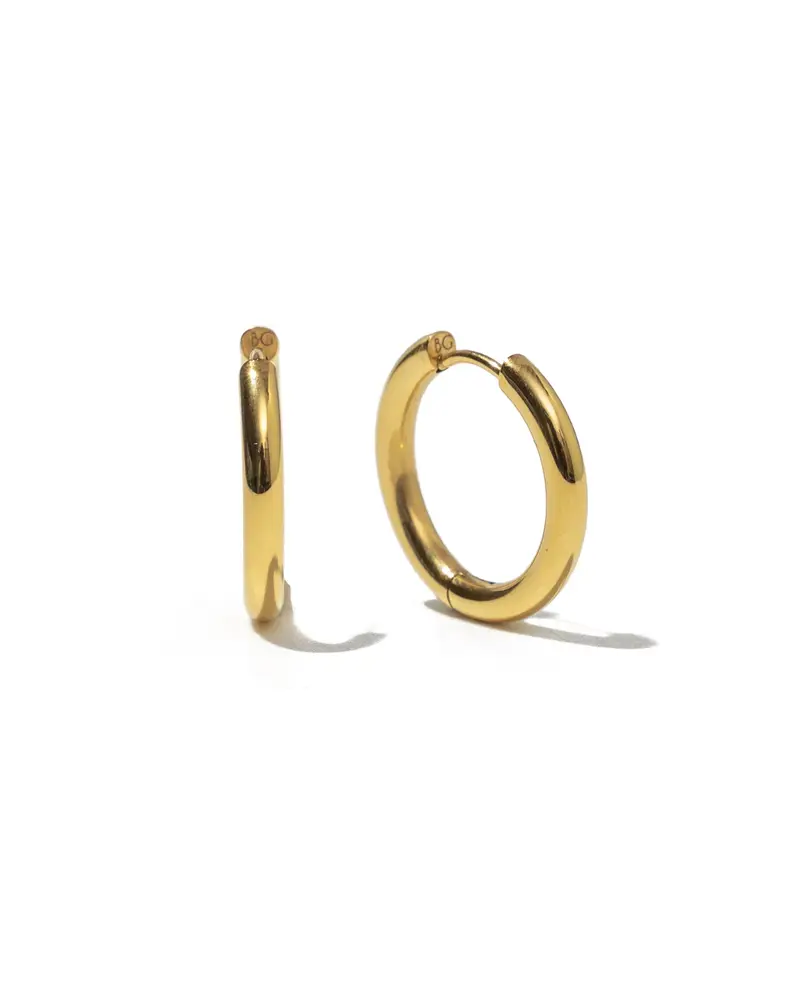 Brenda Grands Gold Basic Hoops | Waterproof 16mm