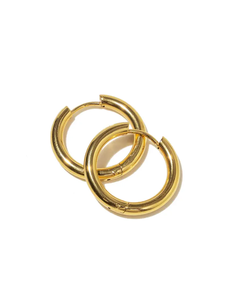 Brenda Grands Gold Basic Hoops | Waterproof 16mm