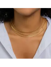 Brenda Grands 3 in 1 Layer Rope Necklace | Waterproof Gold