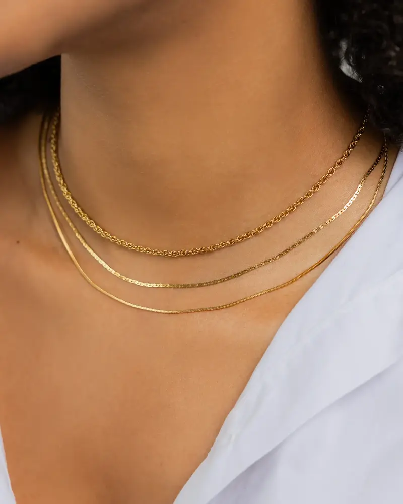 Brenda Grands 3 in 1 Layer Rope Necklace | Waterproof Gold