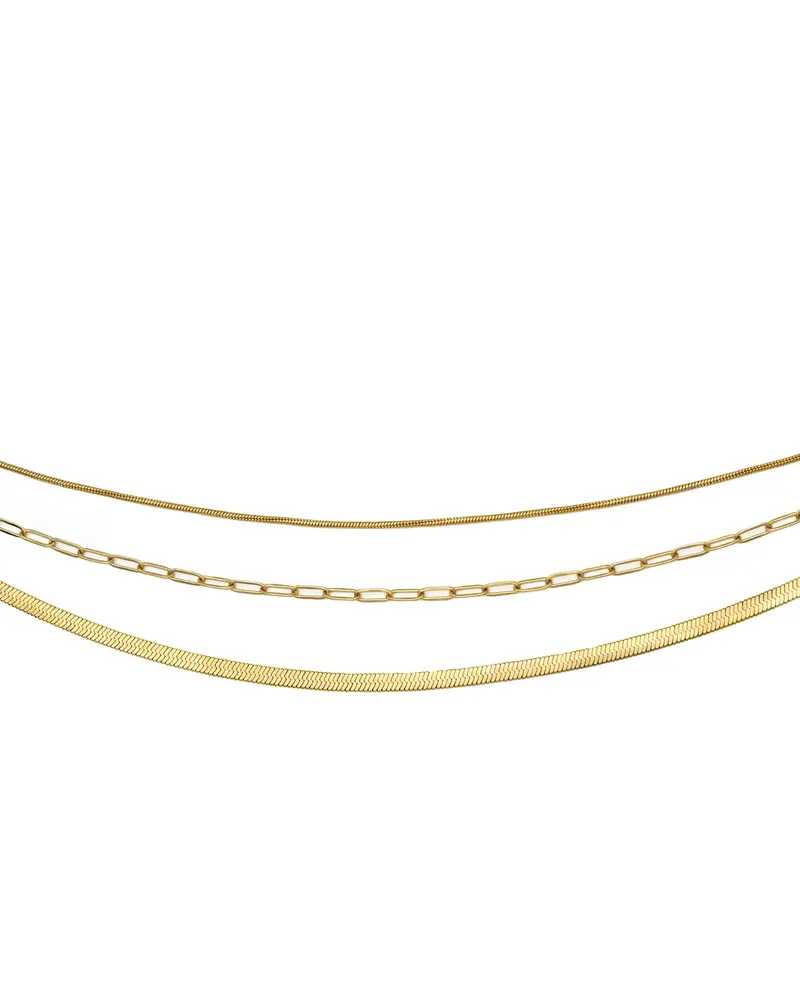 Brenda Grands 3 in 1 Paperclip Necklace | Waterproof Gold
