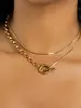 Brenda Grands Dual Chain Toggle Necklace | Waterproof Gold