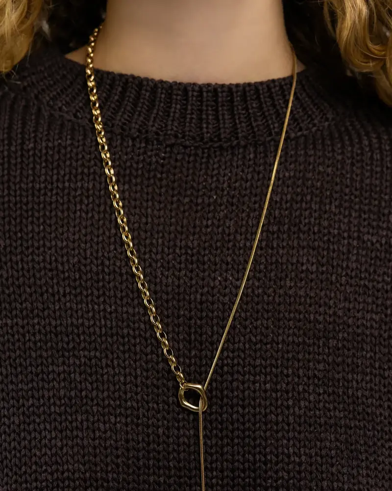Brenda Grands Dual Chain Toggle Necklace | Waterproof Gold