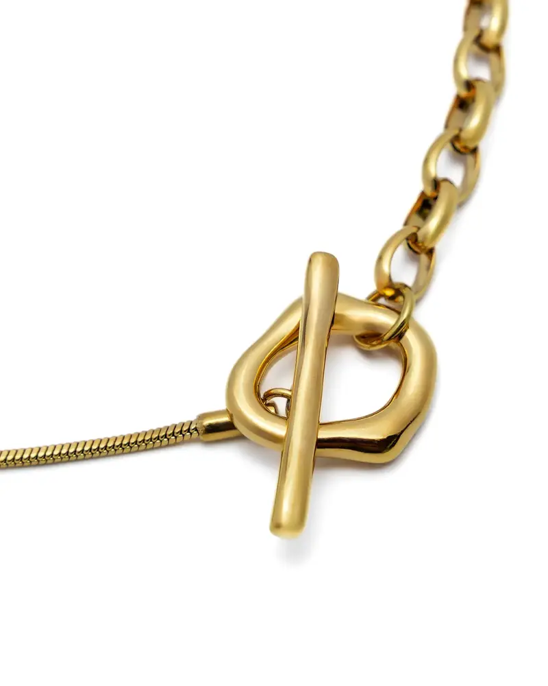 Brenda Grands Dual Chain Toggle Necklace | Waterproof Gold