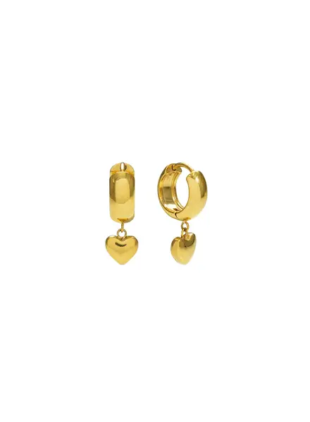 Brenda Grands Heart Hoop Earrings | Gold