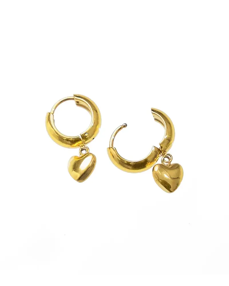 Brenda Grands Heart Hoop Earrings | Gold