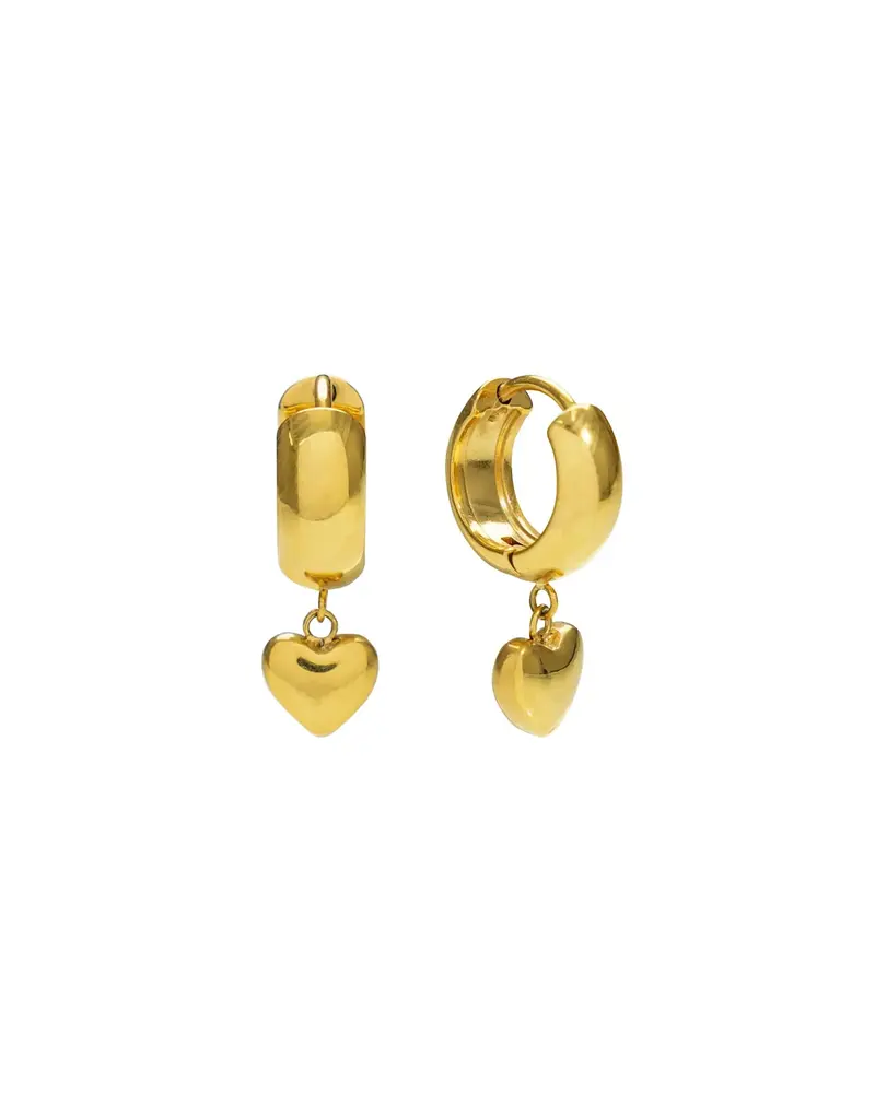 Brenda Grands Heart Hoop Earrings | Gold