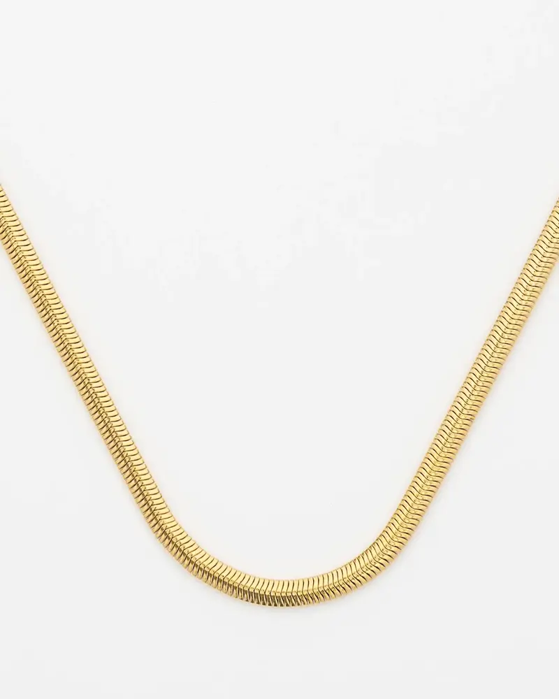 Brenda Grands Herringbone Necklace | Waterproof Gold