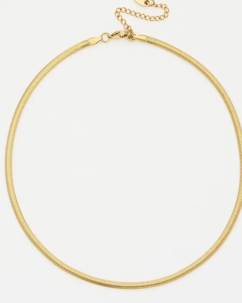 Brenda Grands Herringbone Necklace | Waterproof Gold