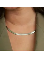 Brenda Grands Herringbone Necklace | Waterproof Silver