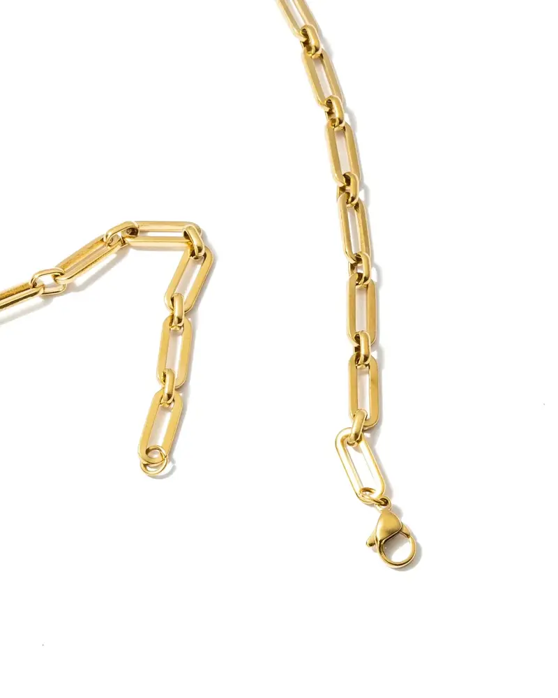 Brenda Grands Paperclip Chain Necklace | Waterproof Gold