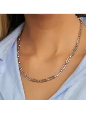 Brenda Grands Paperclip Chain Necklace | Waterproof Silver