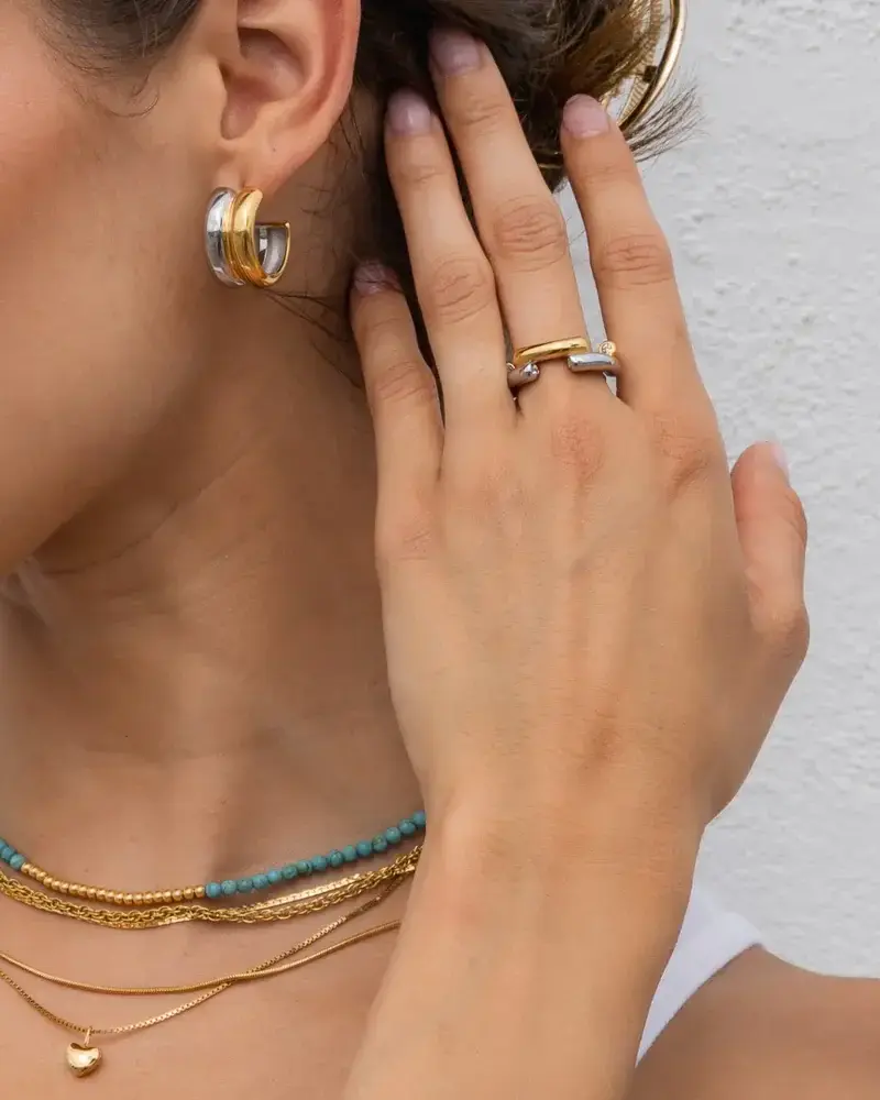 Brenda Grands Waterproof Twin-Tone Hoops
