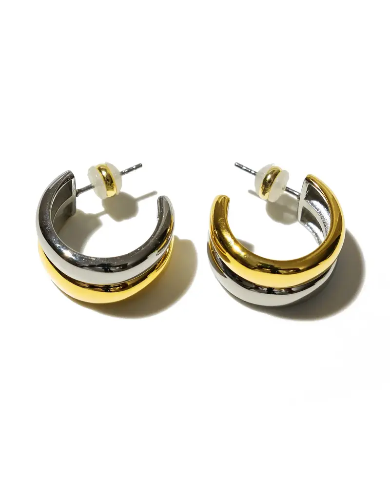 Brenda Grands Waterproof Twin-Tone Hoops